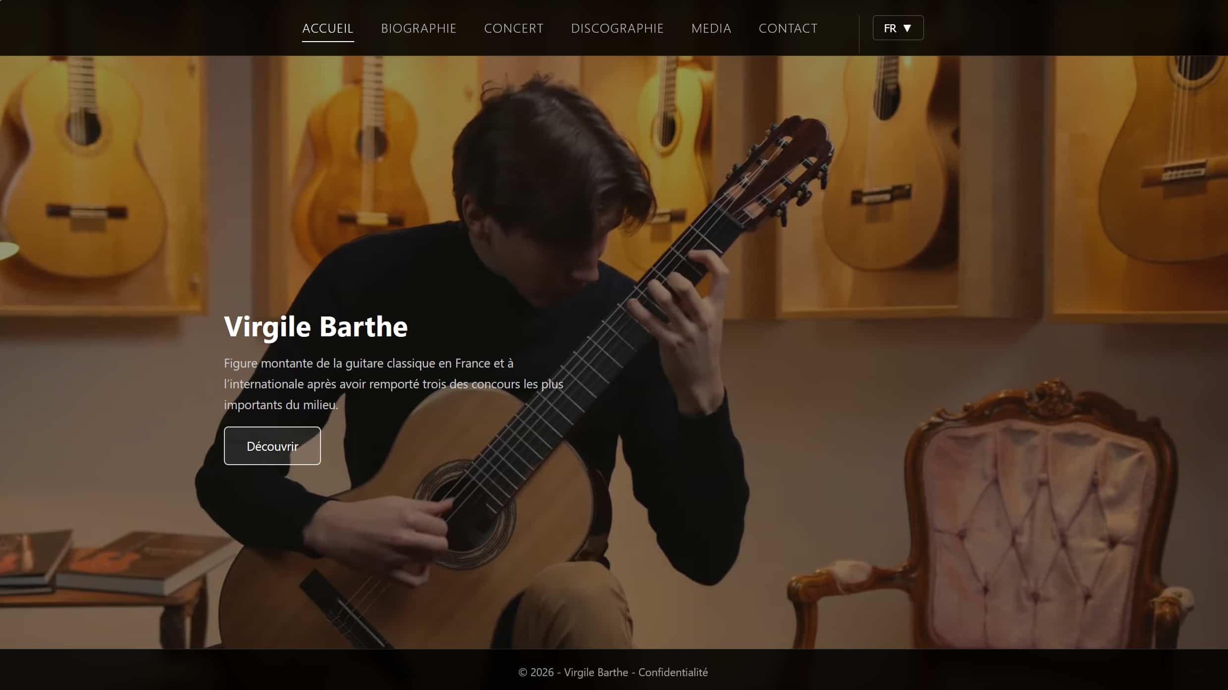 Aperçu du projet Site vitrine de Virgile Barthe